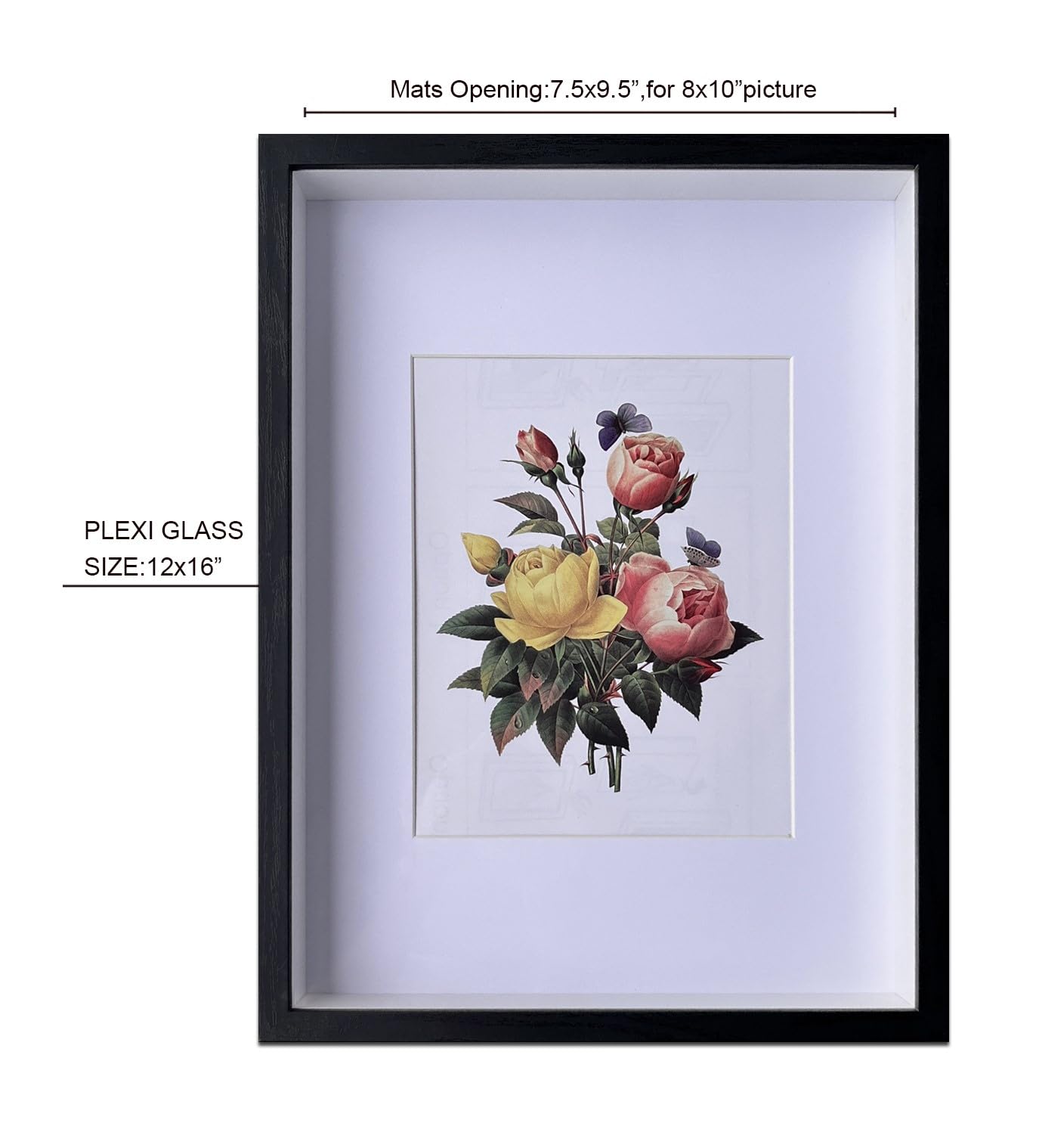 12x16 Shadow Box Frame Display Case - Engineered Wood with Plexiglass for Memorabilia, Medals, Crafts, Tickets & Photos - Wall Mount or Tabletop Picture Frame (Black) - Perfect for Home Decor, Office Display, and Collectible Showcase