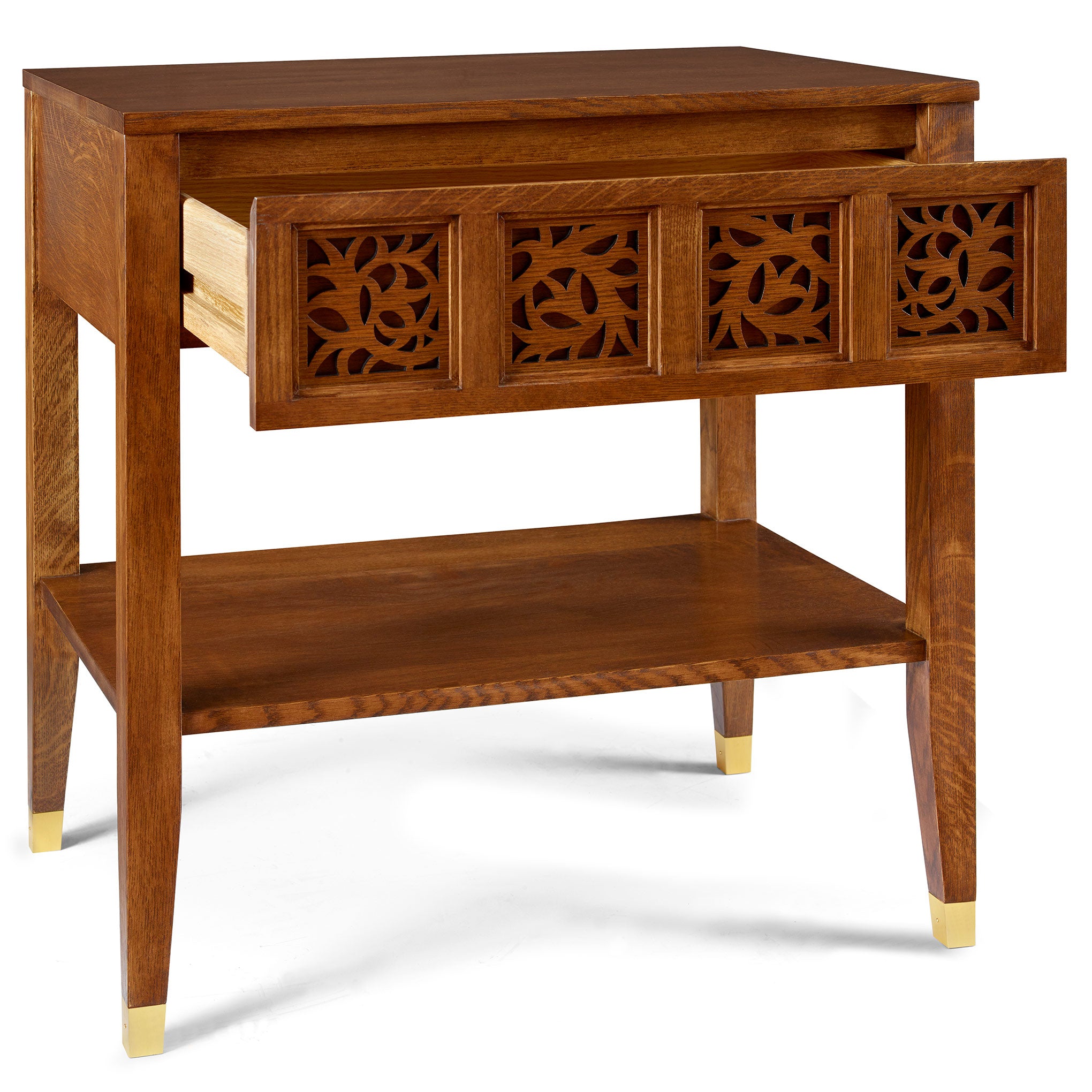 Surrey Hills Open Nightstand with Wood Top - Modern Bedside Table for Bedroom, Living Room, or Office - Stylish Storage Solution for Books, Lamps & Essentials