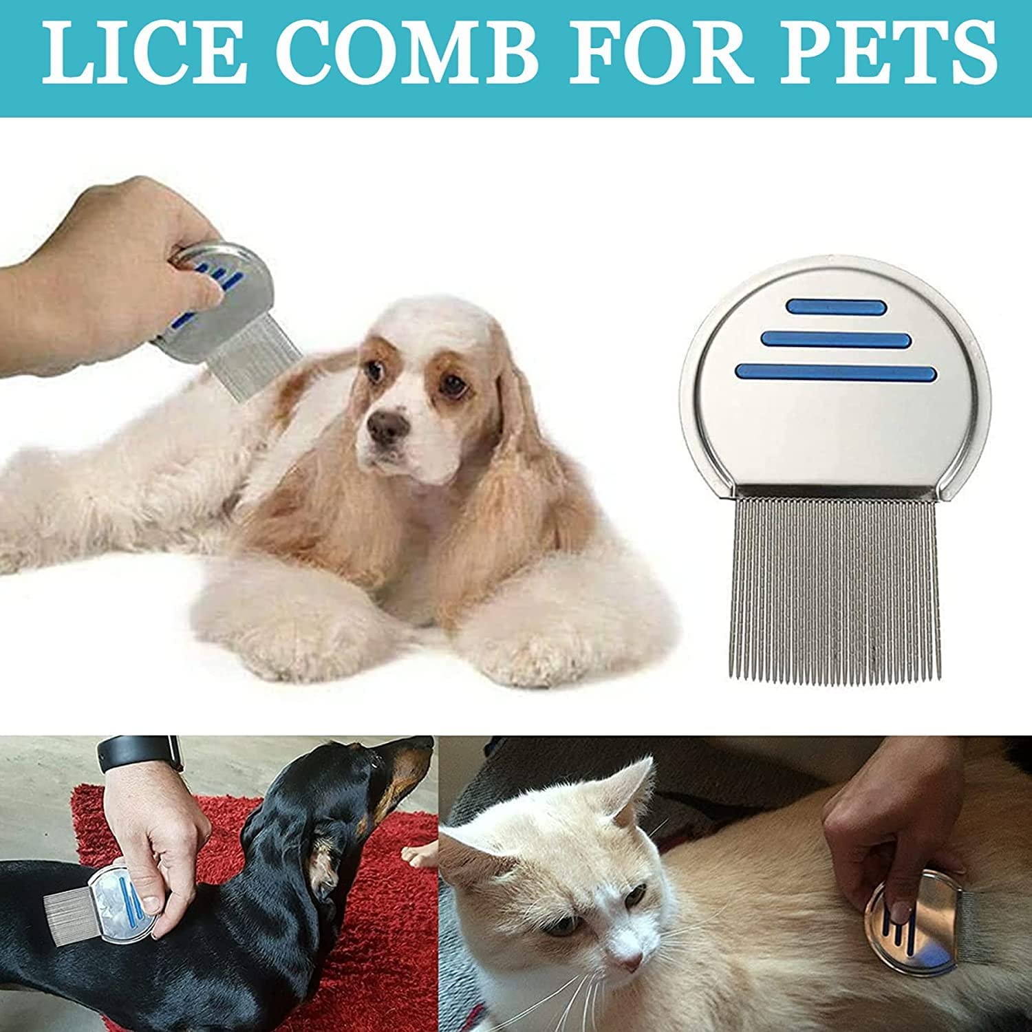 ELITEWAVE Stainless Steel Lice Comb for Women & Kids - Fine Tooth Nit & Egg Removal Comb - Effective Head Lice Treatment for Scalp Care - Perfect for Home, School & Travel Use