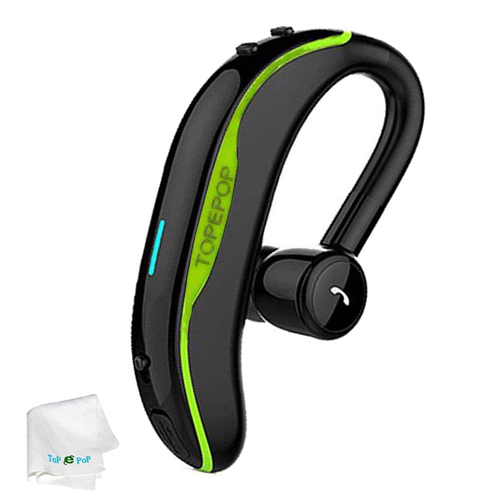 Wireless Bluetooth Earbuds with Noise Cancellation, Hands-Free Calling Headset for iPhone & Android, Long Battery Life Earphones for Business, Office, Driving - Comfortable for Men & Women (Green) | Perfect for Commuting, Work Calls & Online Meetings