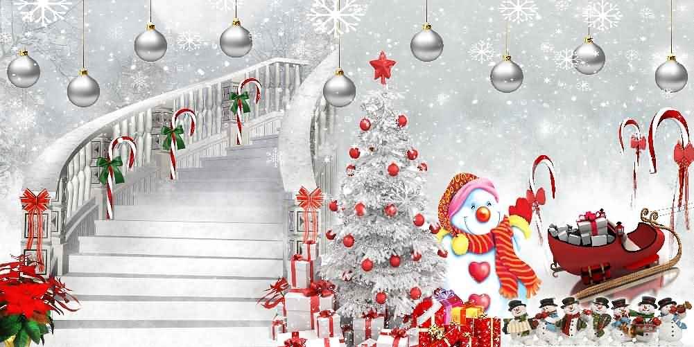 20' x 10' Christmas Snow Scene Backdrop - Computer Printed Scenic Background for Holiday Photography, Parties & Winter Events (ACP-134)