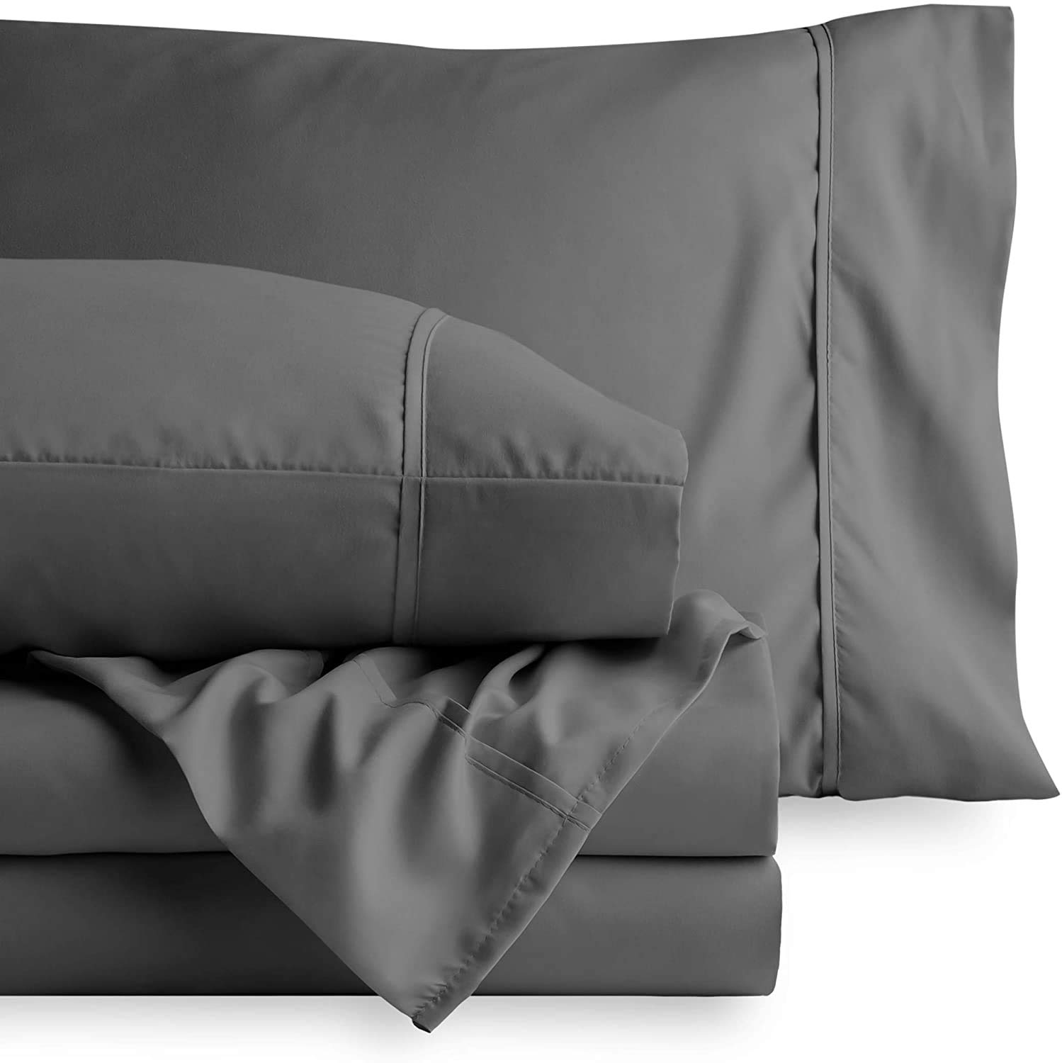 600 Thread Count Percale Cotton Sheets for California King Size Bed - Ultra Soft & Breathable Deep Pocket Bed Sheet Set, 4-Piece (1 Flat Sheet, 1 Fitted Sheet, 2 Pillowcases) - Perfect for Hot Sleepers & Luxury Bedroom Decor