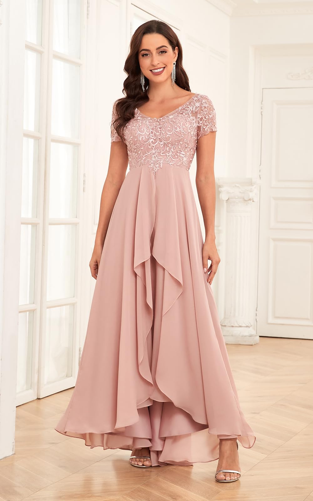 Elegant Lace Applique Mother of the Bride Dress - Long Formal Evening Gown for Weddings, Parties & Special Occasions | Perfect for Wedding Ceremonies, Receptions & Black-Tie Events