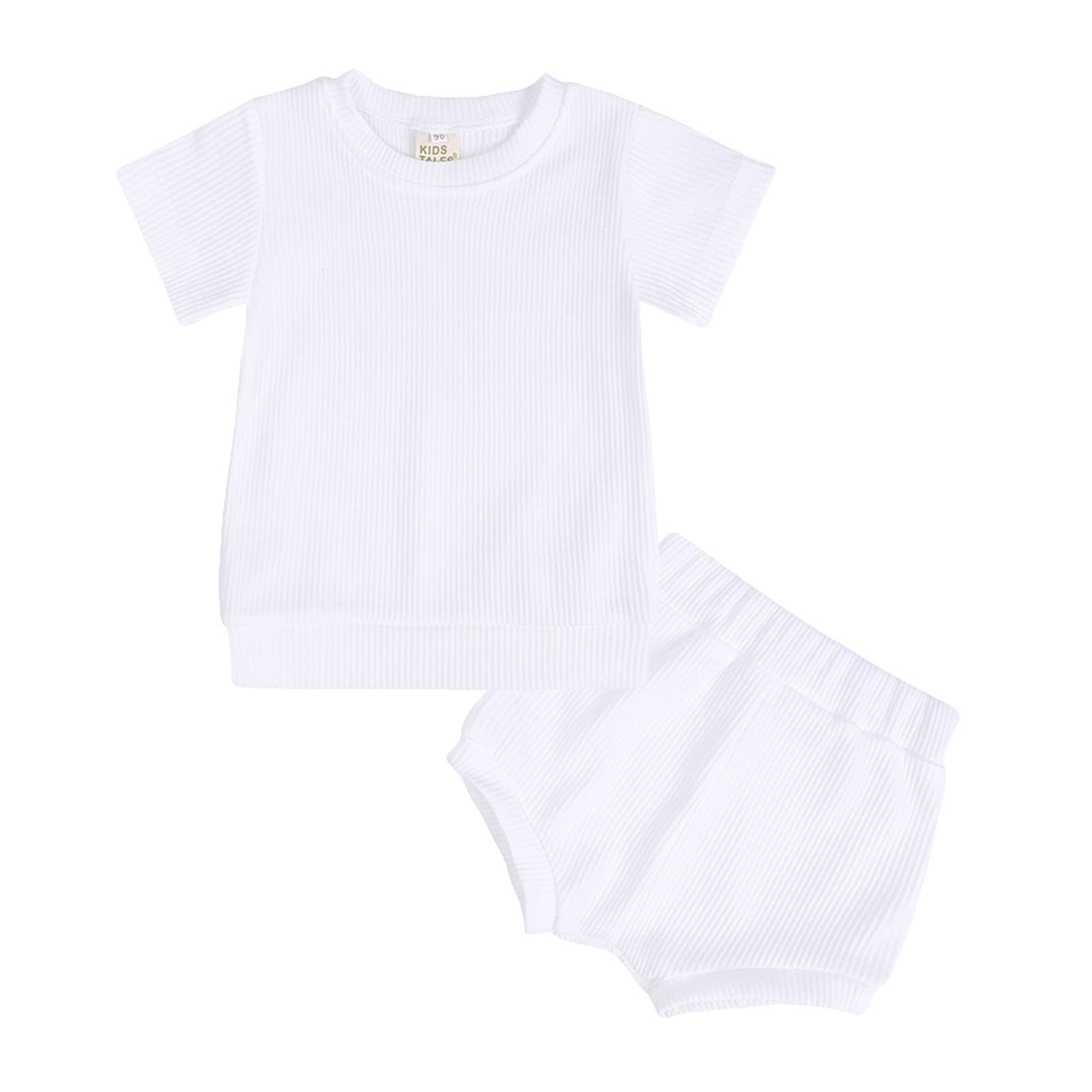 Adorable Toddler Baby Girl Summer Outfits - Short Sleeve T-Shirt & Shorts Set with Headband | Cute Playtime & Outdoor Wear for Girls 1-3 Years