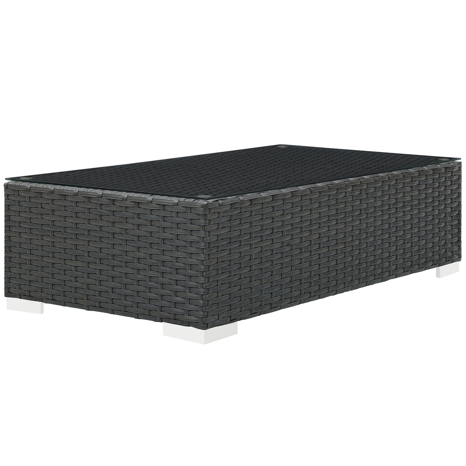Modway EEI-1852-CHC Sojourn Wicker Rattan Outdoor Patio Coffee Table, Chocolate - Perfect for Backyard, Garden, Poolside & Patio Furniture Decor