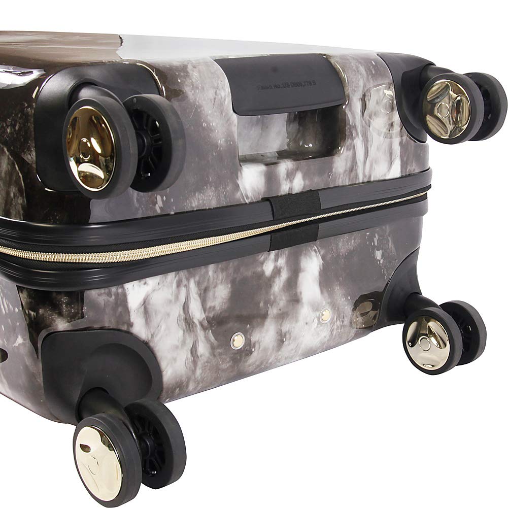 BEBE Luggage Teresa 3-Piece Spinner Suitcase Set - Black Marble Design, Lightweight Expandable Hardshell Luggage with 360° Wheels for Travel, Business Trips & Family Vacations