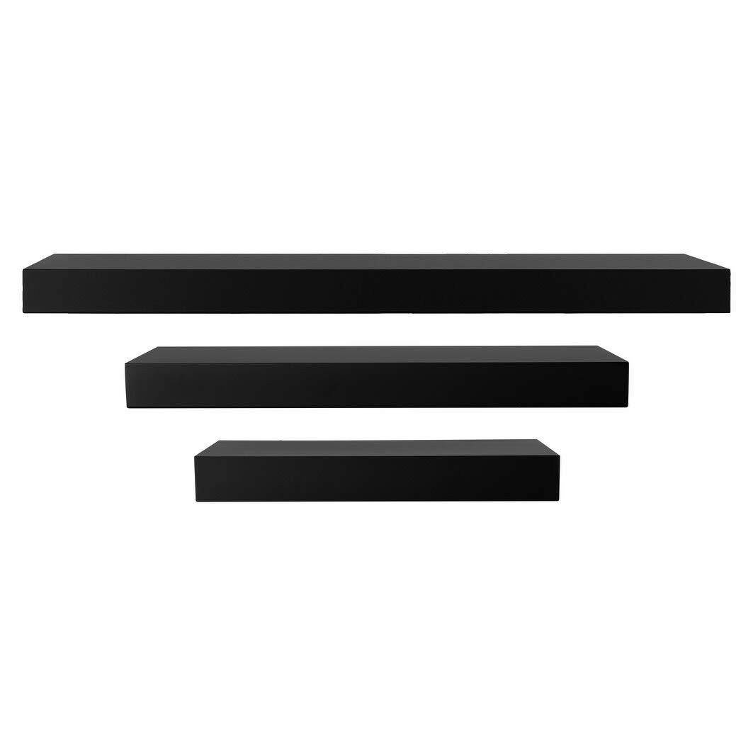 3-Tier Wall Shelf Set - Rustic Floating Shelves for Living Room, Bedroom & Bathroom - Perfect for Home Decor, Books & Plants - Easy to Install & Space Saving