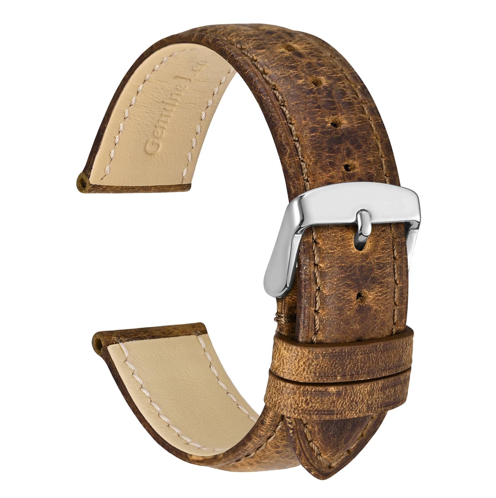 WOCCI Leather Watch Straps 18-24mm for Men & Women - Dress & Casual Style