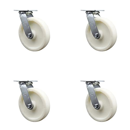4 Swivel - No Brake - White