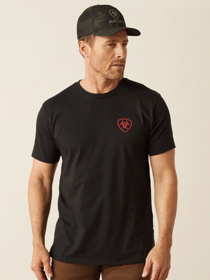 Ariat Men's Farm Raised T-Shirt - Comfortable Cotton Tee for Casual Wear & Outdoor Activities - Black (Style 10053999) - Perfect for Ranch Work, Farming & Everyday Use