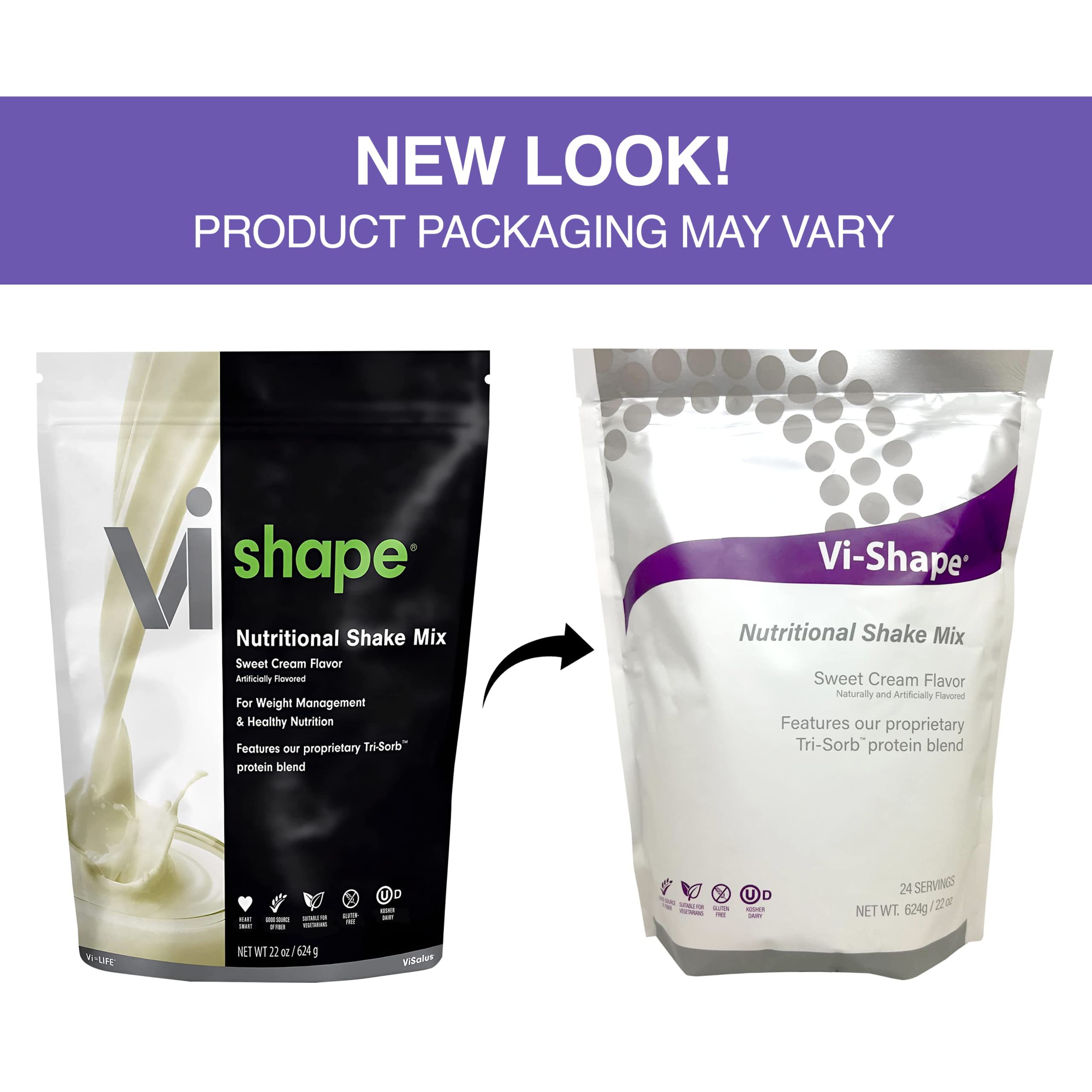 Vi-Shape Original Nutritional Shake Mix - Sweet Cream Flavor | 22oz (2 Bags, 48 Servings) | Protein Powder for Weight Loss & Meal Replacement | Perfect for Smoothies, Breakfast & Post-Workout Recovery