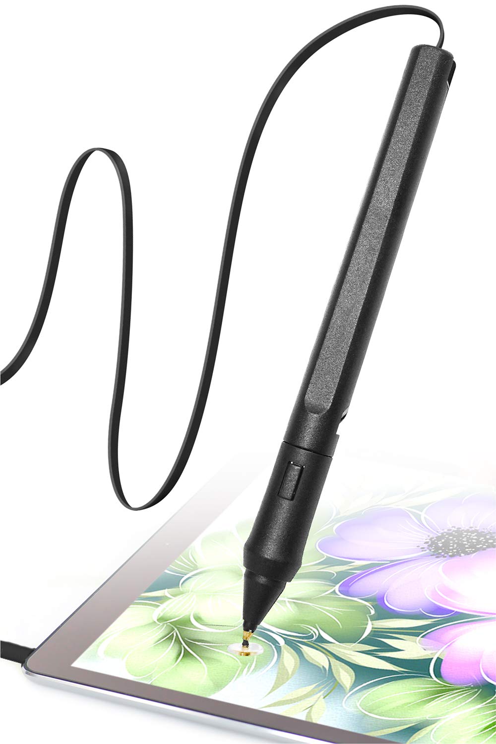 Pressure Sensitive Smart Stylus Pen with 10 Replacement Nibs - Compatible with Apple iPad, iPhone, Android, Nintendo Switch & Chromebook - Perfect for Digital Art, Note Taking & Gaming (Black)