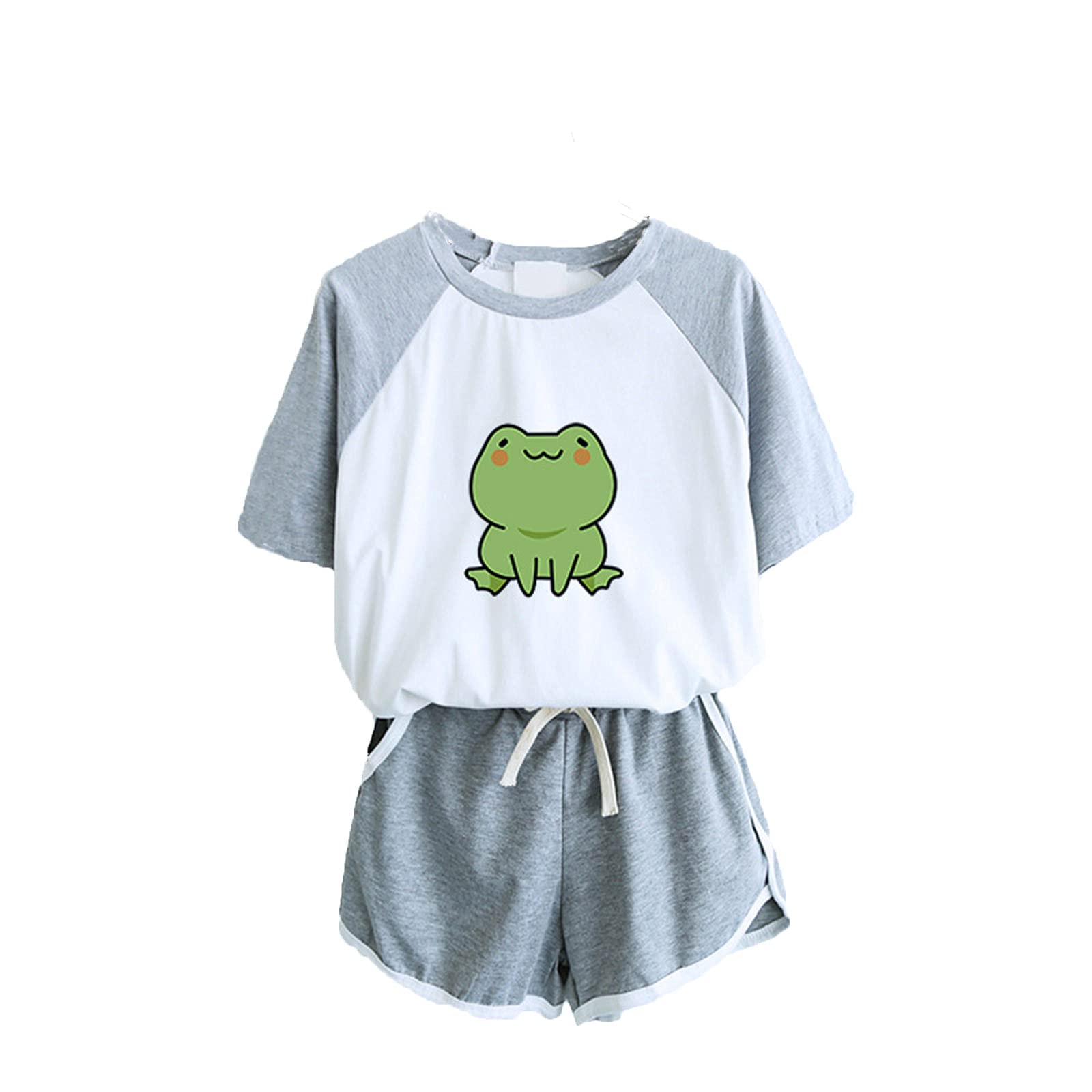 Women's Casual Summer & Fall Shorts Set - 2 Piece Patchwork Top & T-Shirt with Shorts | Comfortable Outfit for Beach, Vacation, and Daily Wear