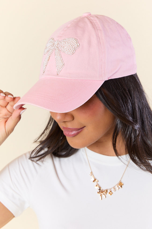 Pink Pearl Bow Hat for Women - Elegant Fashion Hair Accessory for Parties, Weddings & Special Occasions