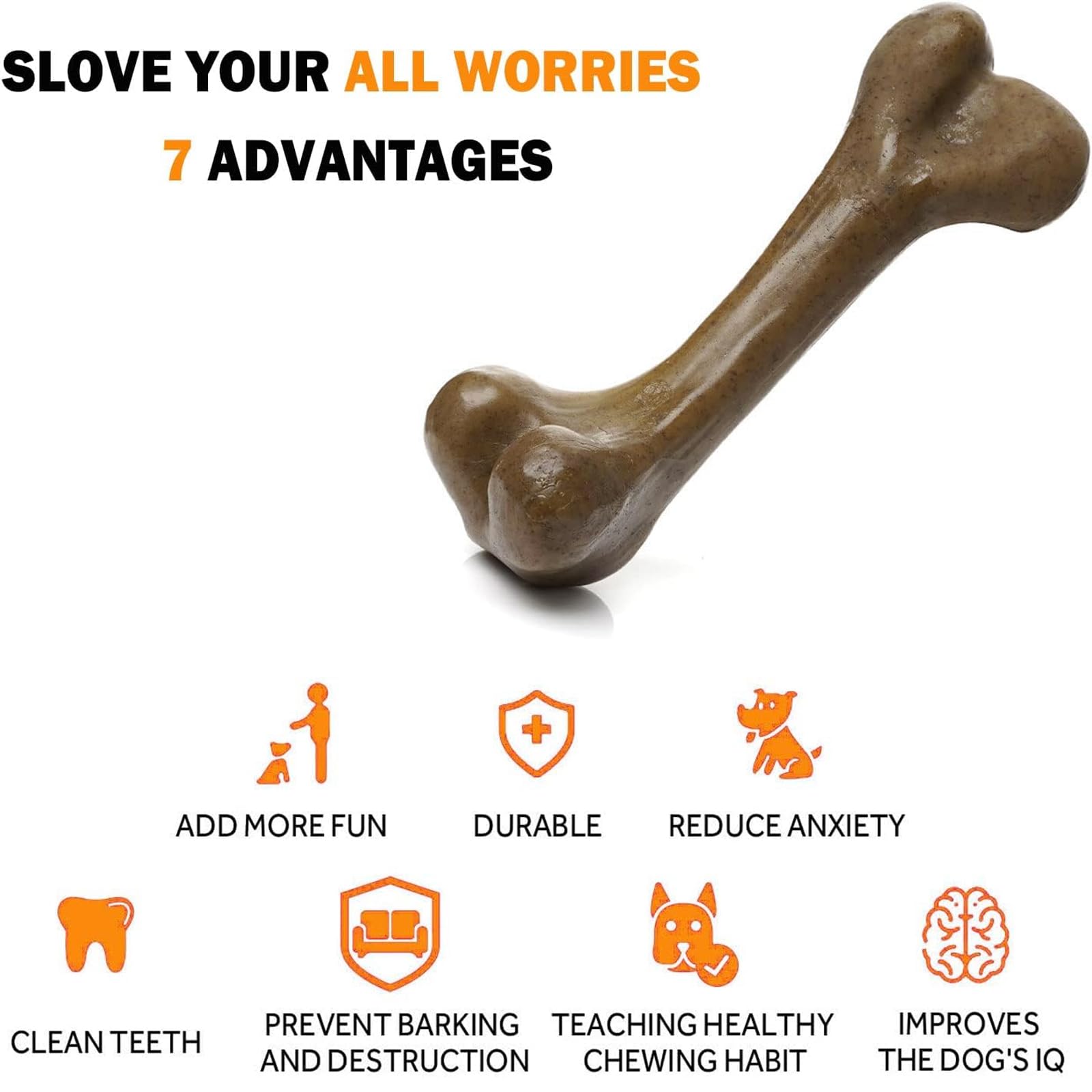 Indestructible Tough Dog Toys for Aggressive Chewers - Durable Nylon Dog Bones & Puppy Teething Toys for Medium/Large Breeds - Beef Flavor Interactive Chew Toys - Perfect for Playtime, Training & Anxiety Relief - Best Gift for Dogs