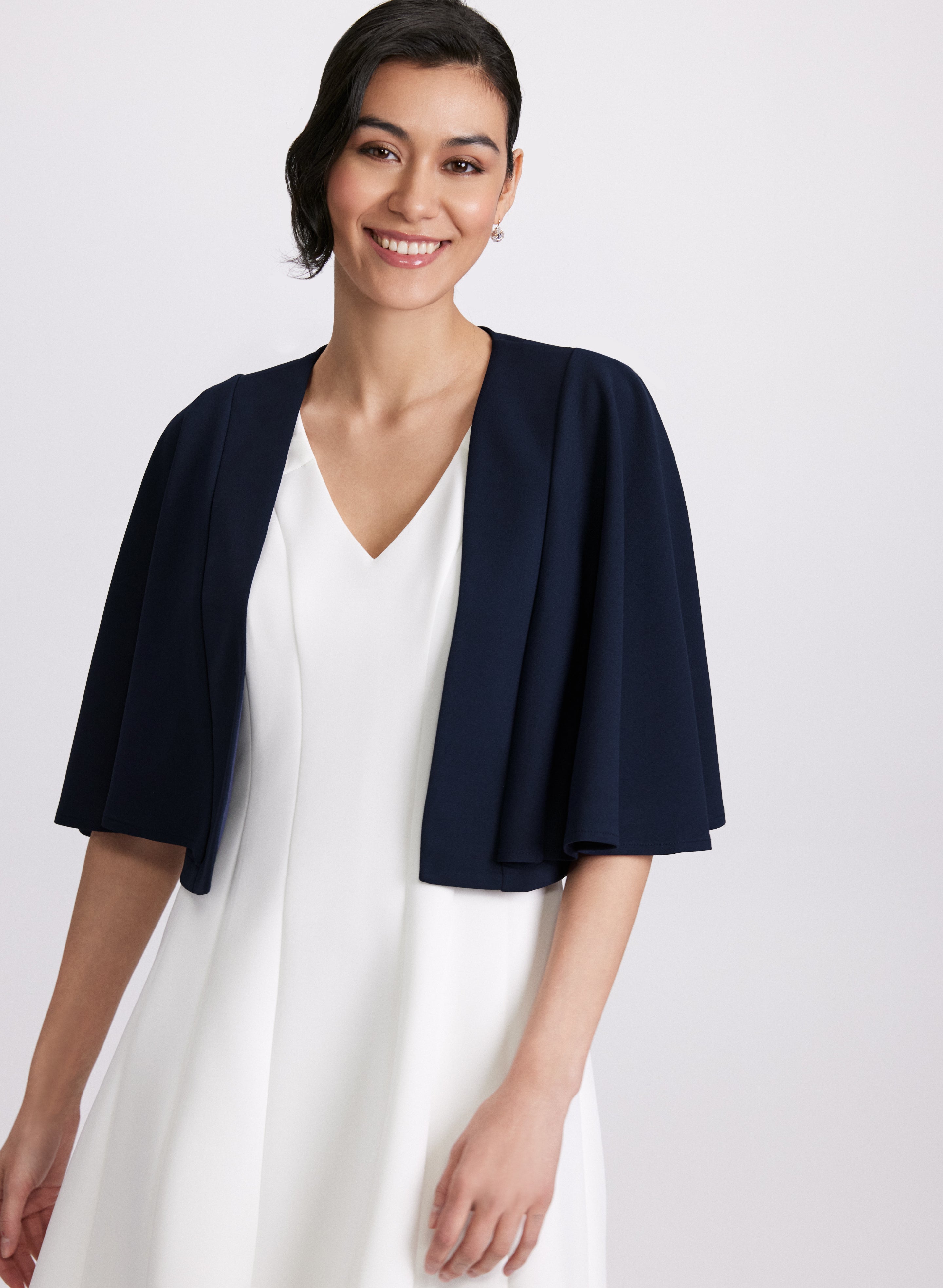 Elegant Flare Sleeve Bolero Jacket for Women - Chic Lace Cover-Up for Dresses, Weddings & Evening Parties