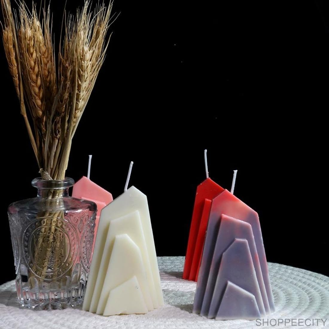 3D Mountain Range Silicone Mold for DIY Candles, Resin, Chocolate, Soap & Cake Decor - Abstract Geometric Pillar Mold for Handmade Crafts, Aromatherapy & Home Decor - Perfect for Wedding, Birthday Party & Holiday Gift Making
