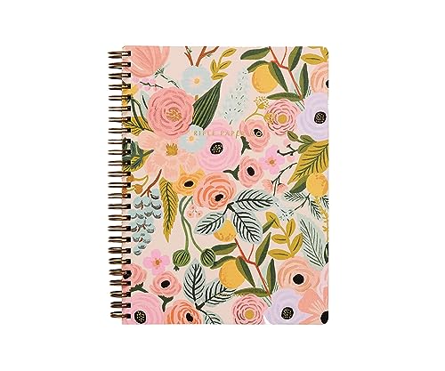 RIFLE PAPER CO. Garden Party Spiral Notebook - 150 Lined Pages with Inner Pocket, Gold Foil Cover Design (8.25