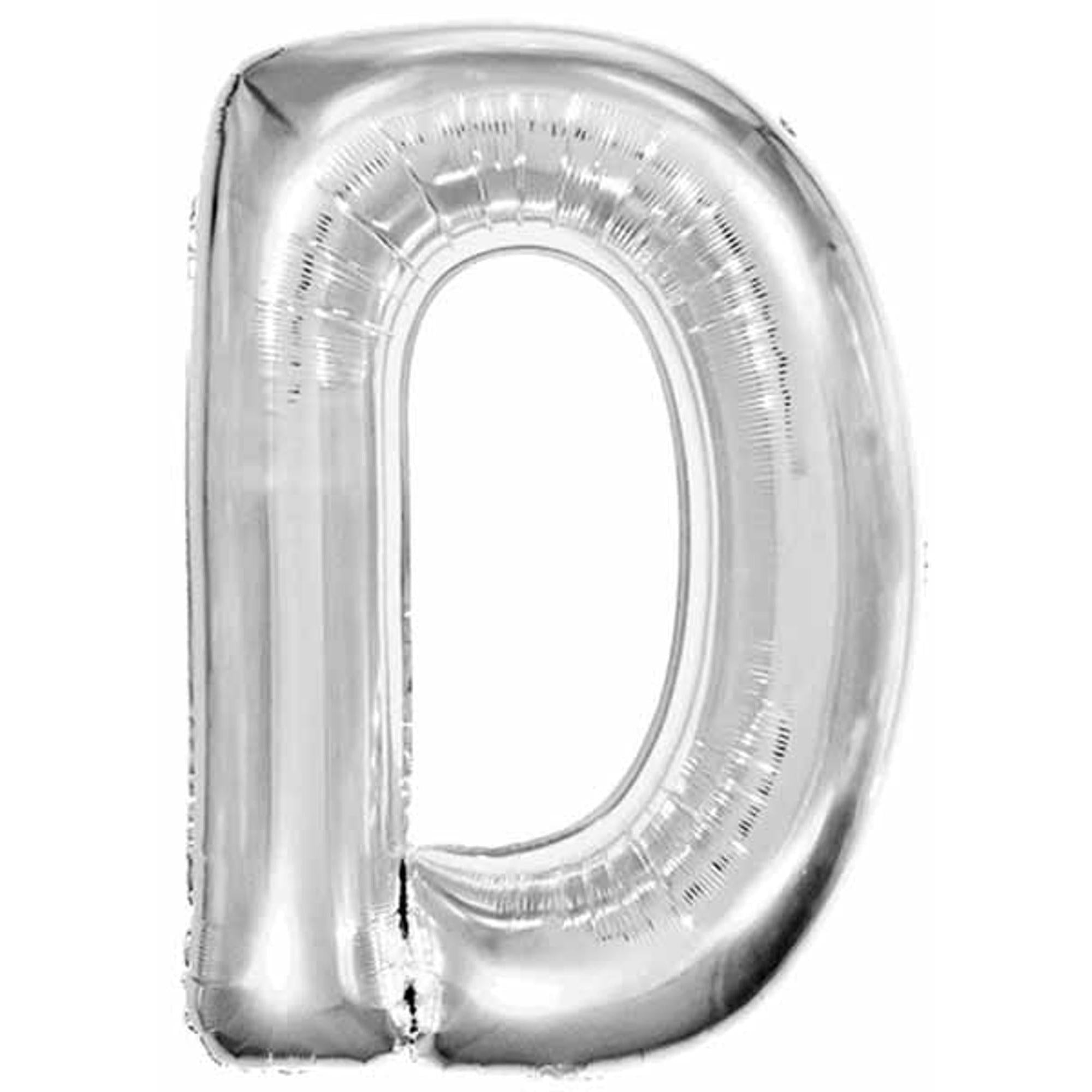 34 Inch Silver Foil Letter D - Large Decorative Alphabet for Wall Decor, Party Backdrop, Photo Booth Props & Wedding Signage
