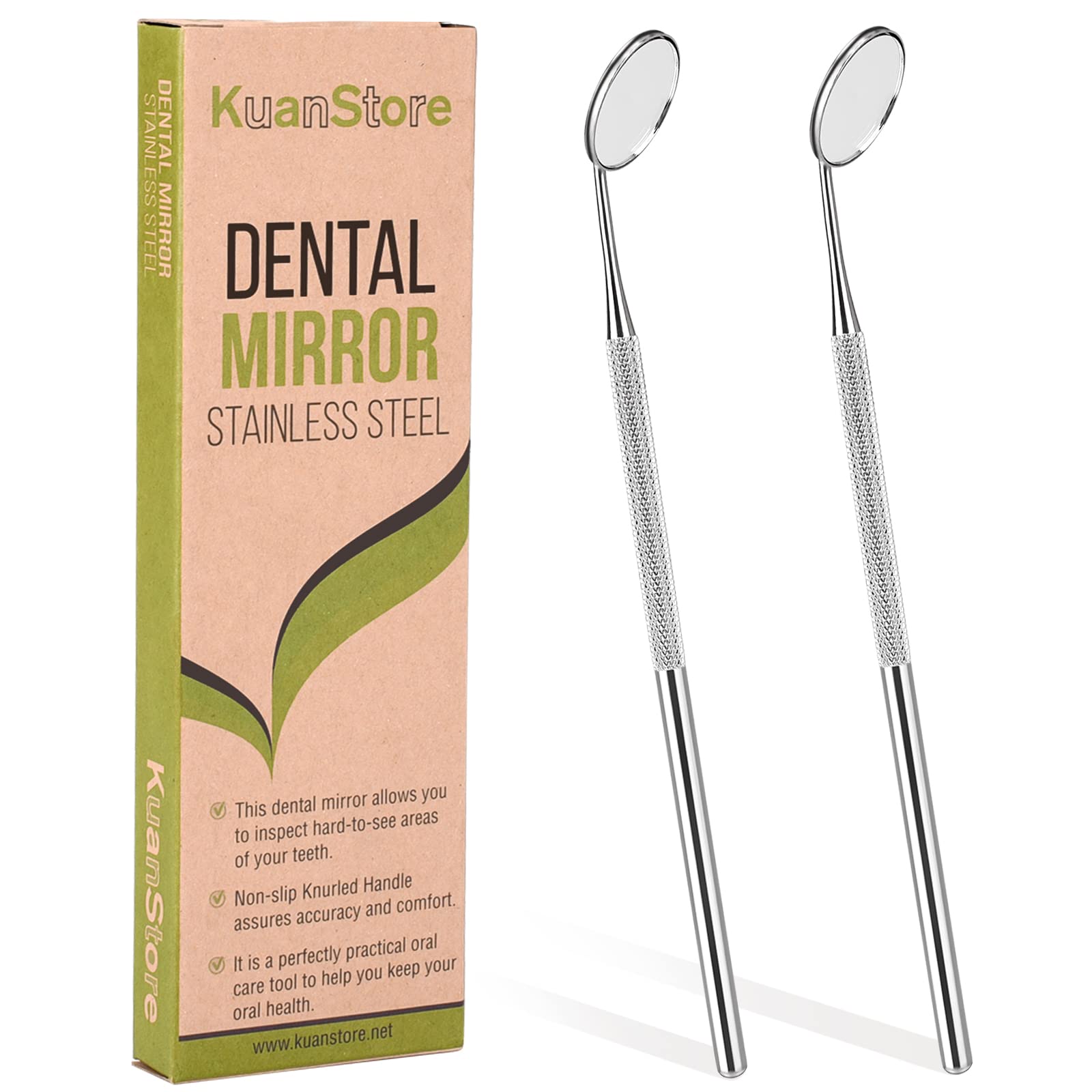 Stainless Steel Dental Mirror with Handle 6.5