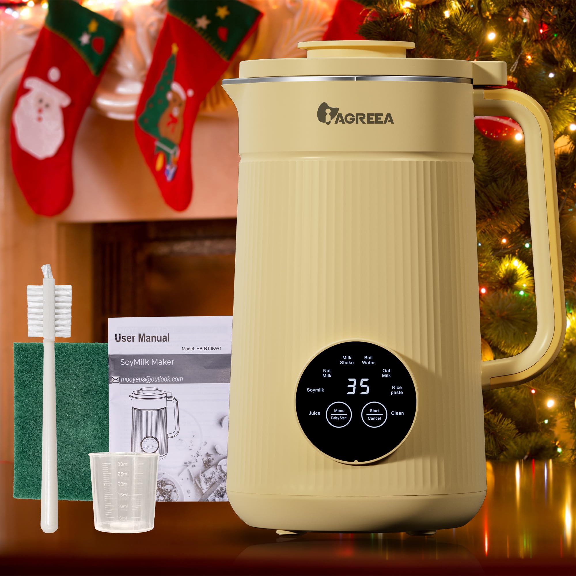 IAGREEA 35oz Nut Milk Maker Machine - 8-in-1 Electric Blender for Homemade Almond, Soy, Rice & Nut Milks - Automatic Baby Food Maker with Delay Start & Boil Function - Perfect for Home, Kitchen & Pantry - Great for Healthy Breakfasts, Baby Nutrition & Vegan Recipes