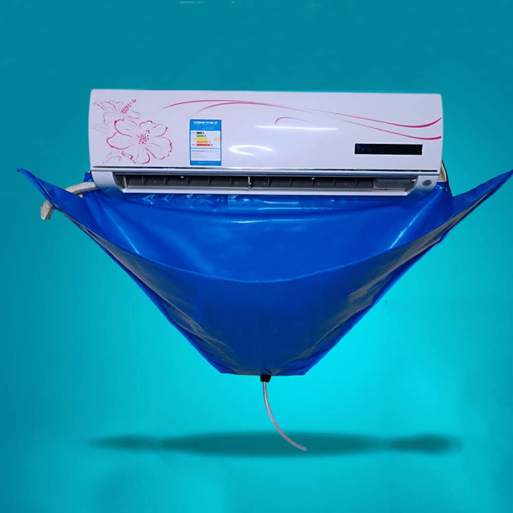 Waterproof Wall Mounted Split Air Conditioner Cleaning Cover Kit with 2.4m Water Pipe - Mini Split Dust Washing Clean Bag for 1~1.5P Household AC (135x60cm) | Easy DIY AC Maintenance for Home & Office