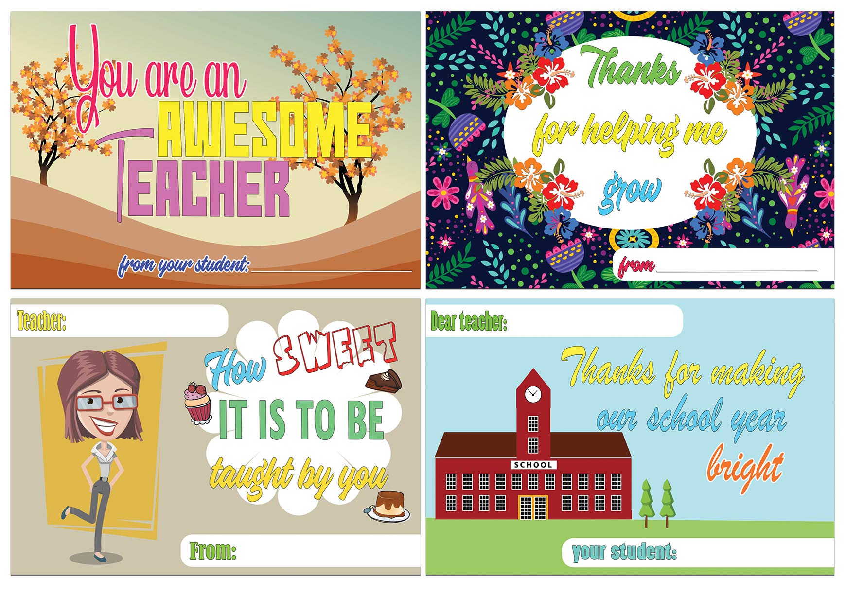 Creanoso 60-Pack Positive Encouragement Postcards for Students & Teachers - Bulk Assorted Thank You Note Cards - Classroom Appreciation Gifts for Back to School - Perfect for Teacher Appreciation Week, End of Year Gifts & Student Motivation