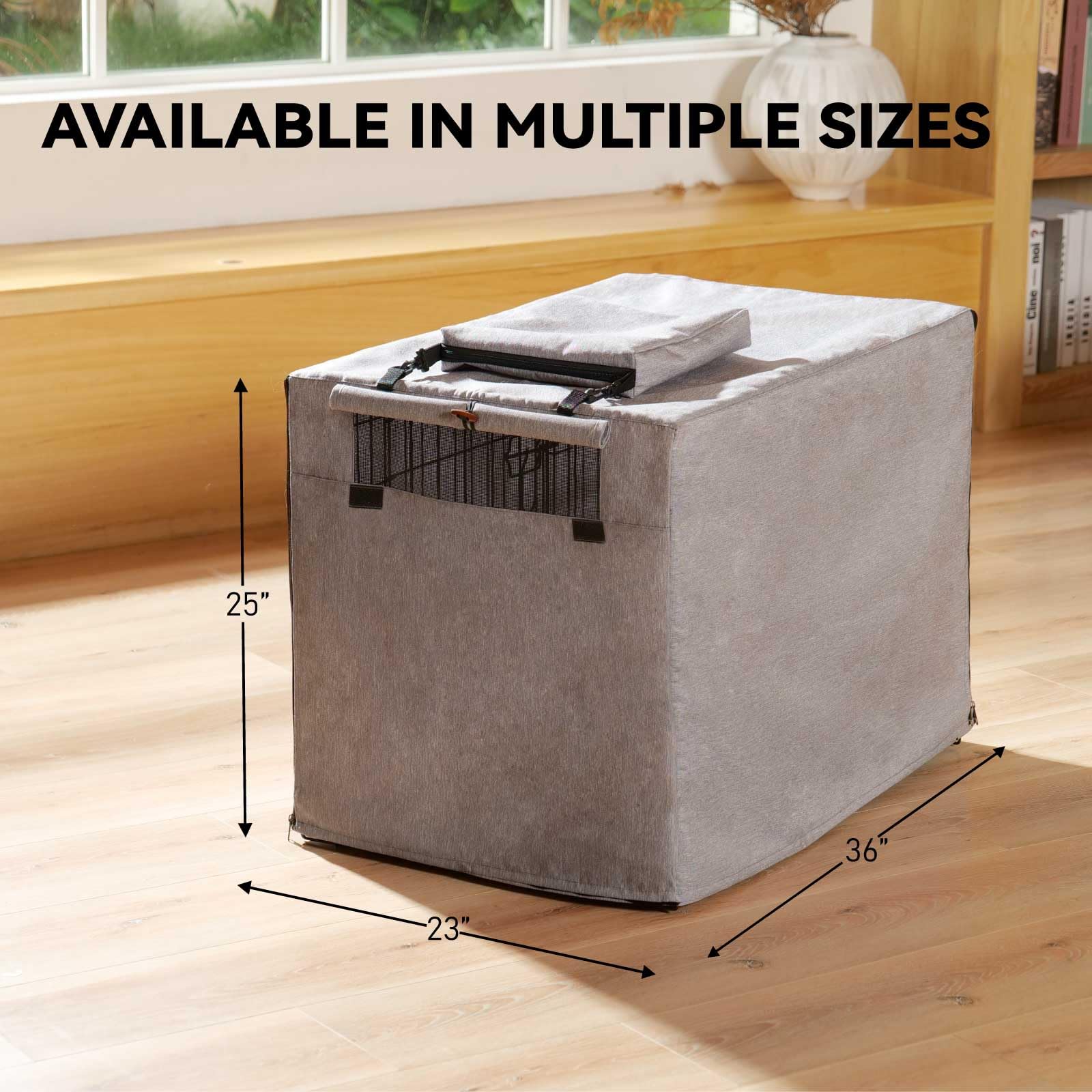 600D Waterproof Dog Crate Cover with Storage Bag - Fits 36 Inch Wire Kennel for Medium Dogs | Durable Pet Cage Cover in Gray | Perfect for Indoor/Outdoor Use, Travel & Home Protection