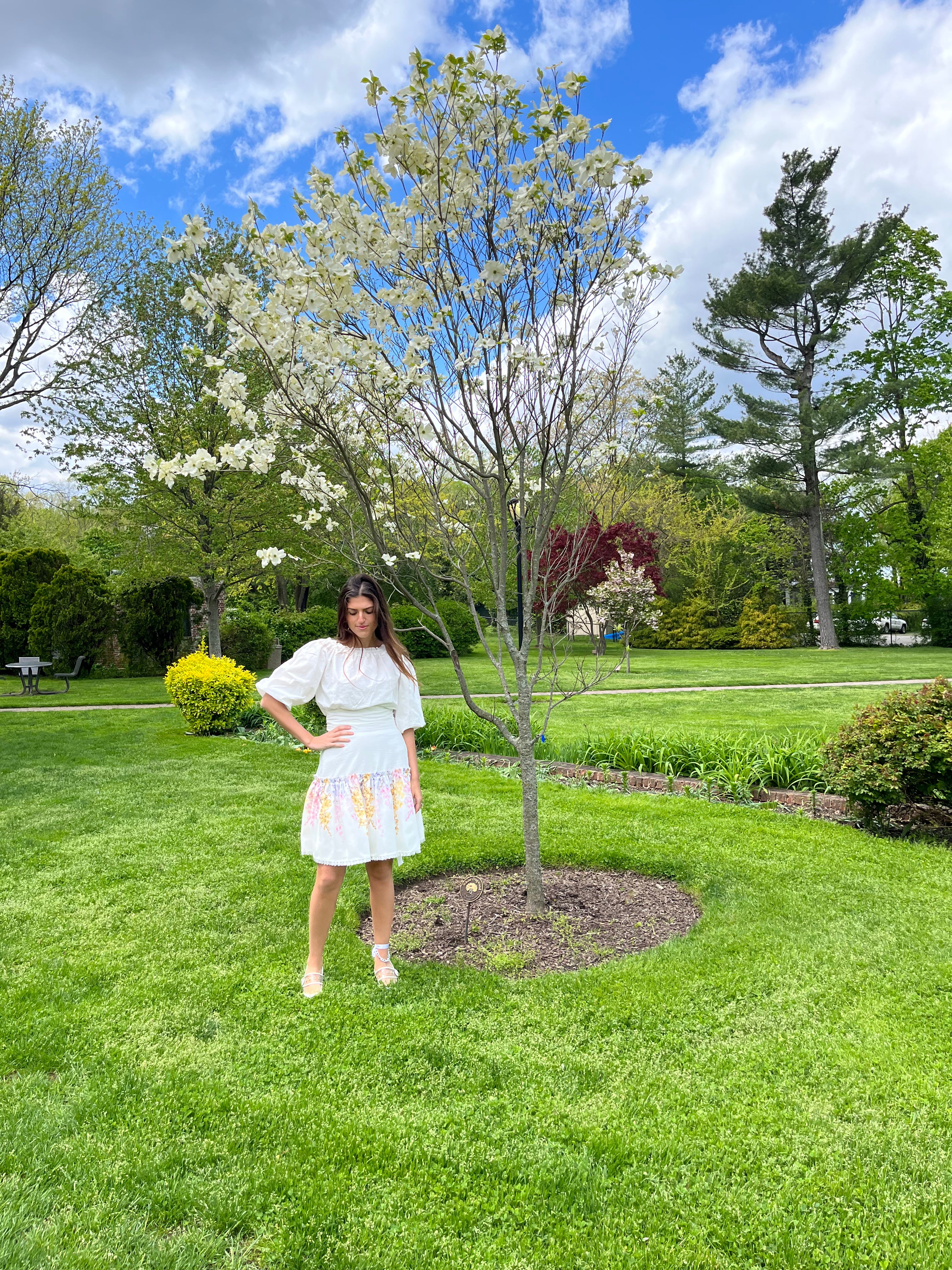 Stylish Spring Skirt for Women - Floral Printed A-Line Midi Skirt with Pockets | Perfect for Casual Outings, Picnics & Spring Weddings