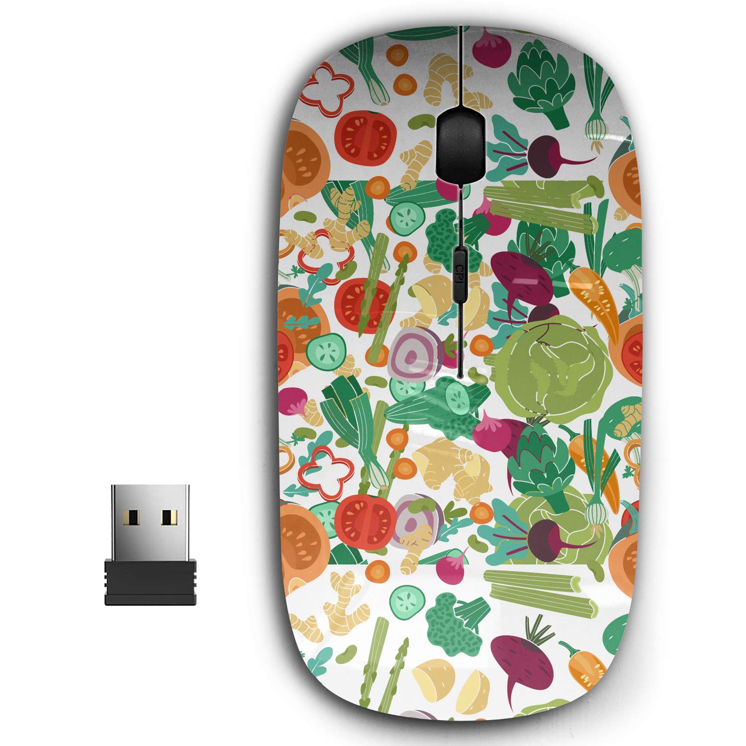 2.4G Ergonomic Wireless Mouse for PC, Laptop, Notebook - Portable USB Nano Receiver, Vegan-Friendly Design for Healthy Lifestyle - Ideal for Office, Home, and Travel Use