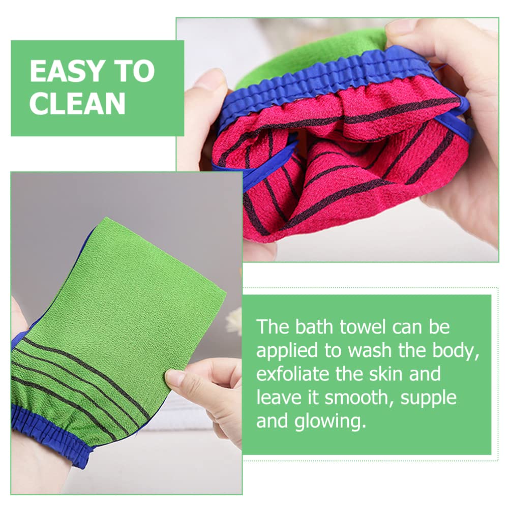 Lurrose Exfoliating Bath Mitts - 3 Pack Body Scrubber for Dead Skin Removal, SPA & Shower Exfoliation - Soft Massage Gloves for Adults & Infants - Perfect for Dry Brushing & Deep Cleansing Routine