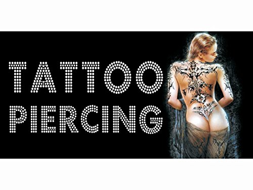 BN1092 Sexy Tattoo & Piercing Banner - Perfect for Tattoo Shops, Body Piercing Studios & Alternative Fashion Decor