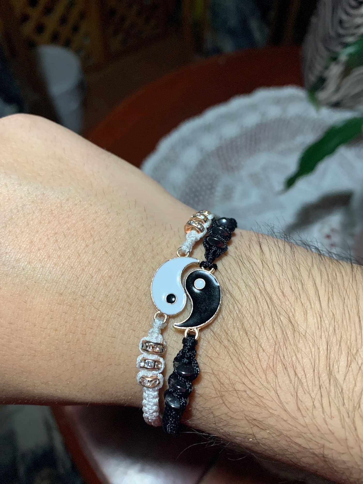Yin Yang Bracelet and Necklace Set - 6 Piece Adjustable Handmade Couple Bracelets for Relationships, Friendship Gifts | Perfect for Valentine's Day, Anniversaries & Couple Matching Jewelry
