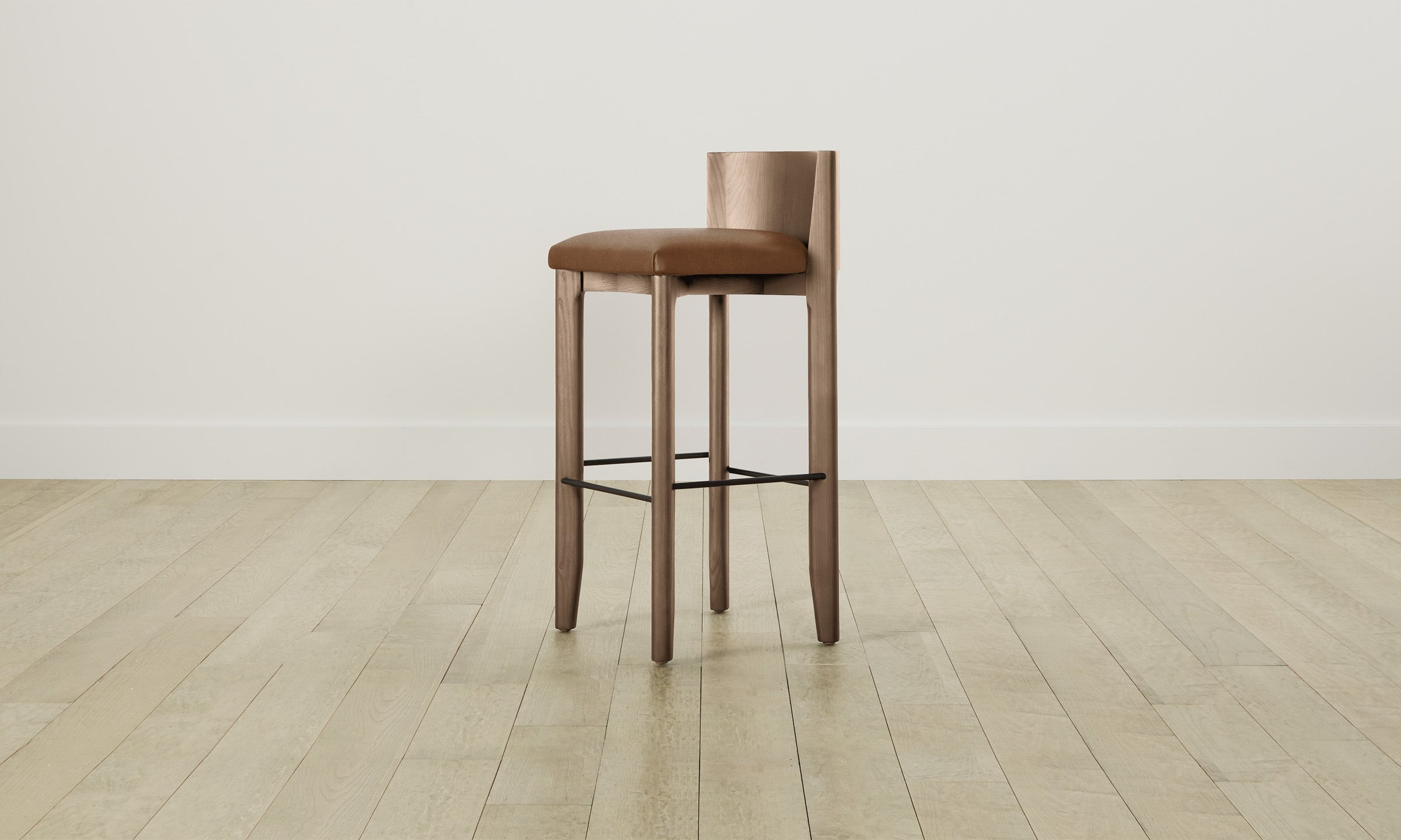 Premium Tuscan Leather Cognac Bar & Counter Stool - The Delancey - Modern Kitchen Island & Home Bar Seating for Dining & Entertaining