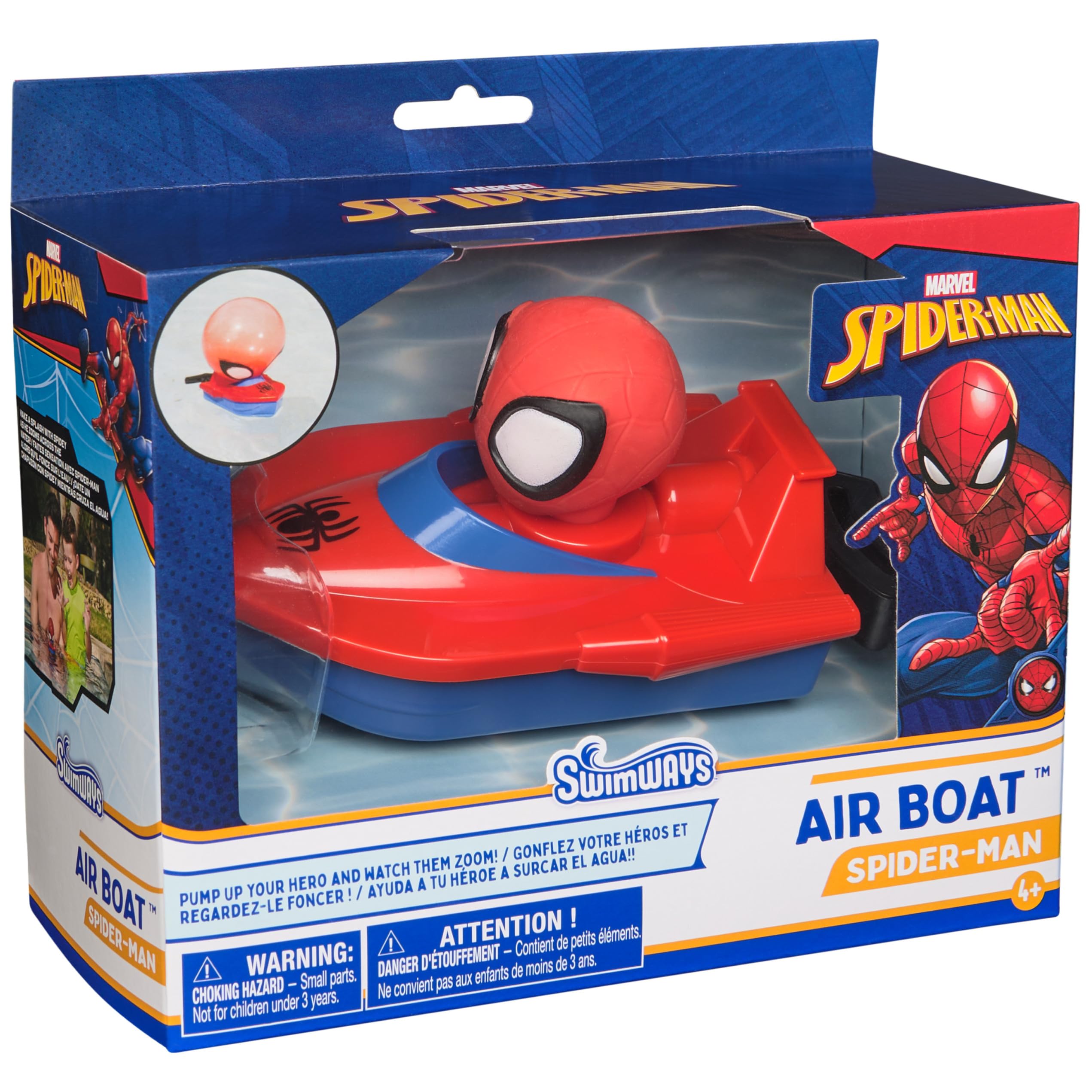 **Swimways Marvel Spidey Air Boat - Kids Pool Float Toy for Ages 4+, Spiderman Inflatable Swimming Accessories for Pool Party & Bath Time Fun**    *(Perfect for summer pool parties, backyard fun, bathtime play, and Spiderman-themed celebrations!)*