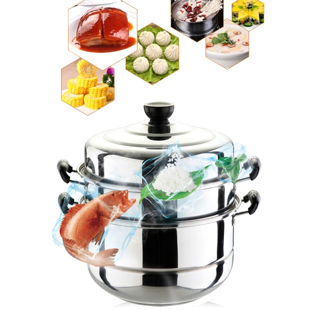 DOITOOL 3-Tier Stainless Steel Steamer Pot for Cooking, Steaming Vegetables, Soup & Dumplings – Perfect for Home Kitchen, Restaurants & Meal Prep