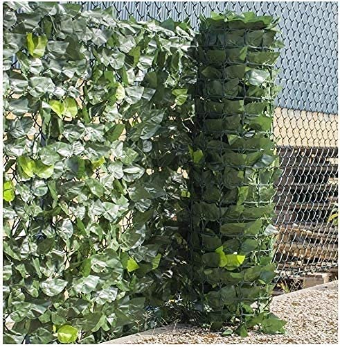 Outdoor Privacy Screen Artificial Hedge Panel - 1x9m Green Fake Leaf Fence for Garden, Balcony & Wall Decor | UV Resistant, Anti-Fading Landscape Screening for Patio, Pool & Backyard Privacy