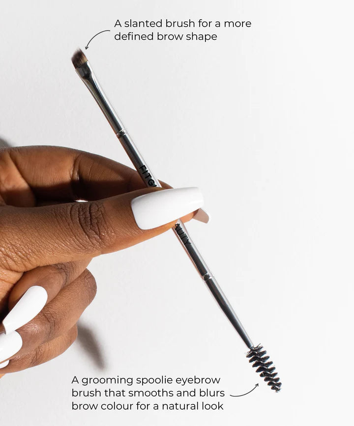 Fitglow Beauty Eyebrow Brush - Professional Angled Eyebrow Makeup Brush for Precise Brows Styling & Filling - Perfect for Eyebrow Powder, Gel & Pomade Application at Home or Salon