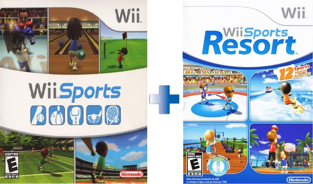 Wii Sports & Wii Sports Resort Bundle - 2-in-1 Nintendo Wii Games for Family Fun | Perfect for Parties, Fitness & Multiplayer Gaming