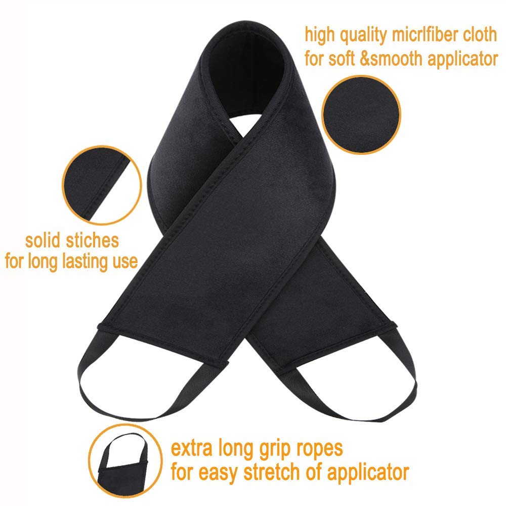 ANSPHIE 2 Pack Self Tanning Mitt Applicator Kit - Ultra Soft Black Tanning Mitt & Back Applicator for Streak-Free Fake Tan Application | Perfect for Sunless Tanning Lotion & Spray at Home or Salon