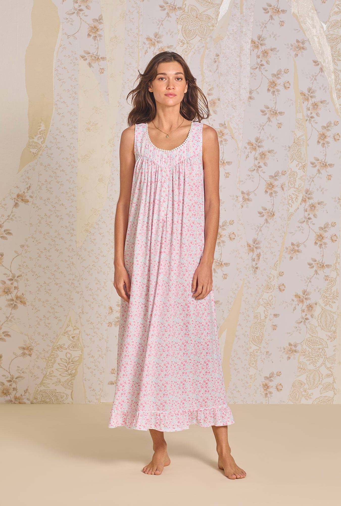 Bright Blossom Eileen Modal Nightgown - Soft & Comfortable Sleepwear for Women - Perfect for Relaxing at Home or Gift Giving