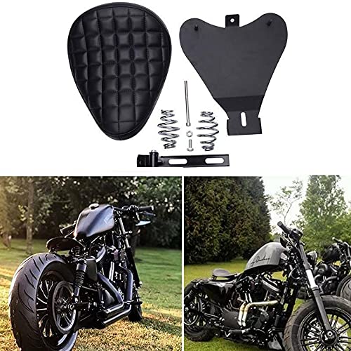 Harley Bobber Chopper Motorcycle PU Leather Solo Seat with 3