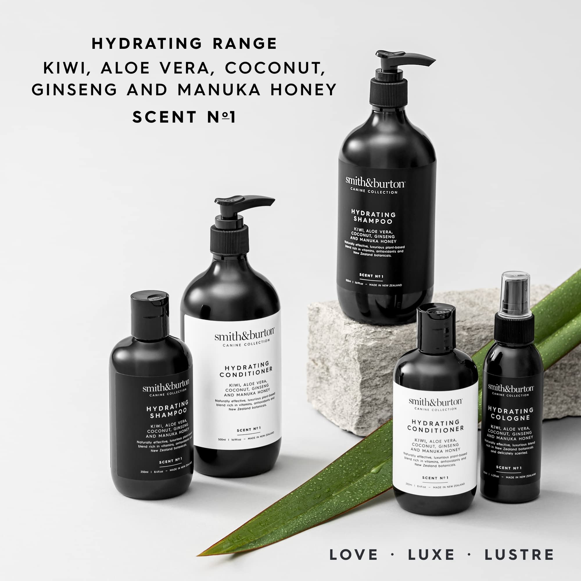 Smith & Burton Hydrating Conditioner for Dogs & Cats - Natural Kiwi, Aloe Vera, Coconut, Ginseng & Manuka Honey Formula | 16.9 Oz | No Harsh Chemicals | Deep Moisturizing Pet Hair Care | Perfect for Dry, Itchy Skin & Post-Bath Conditioning