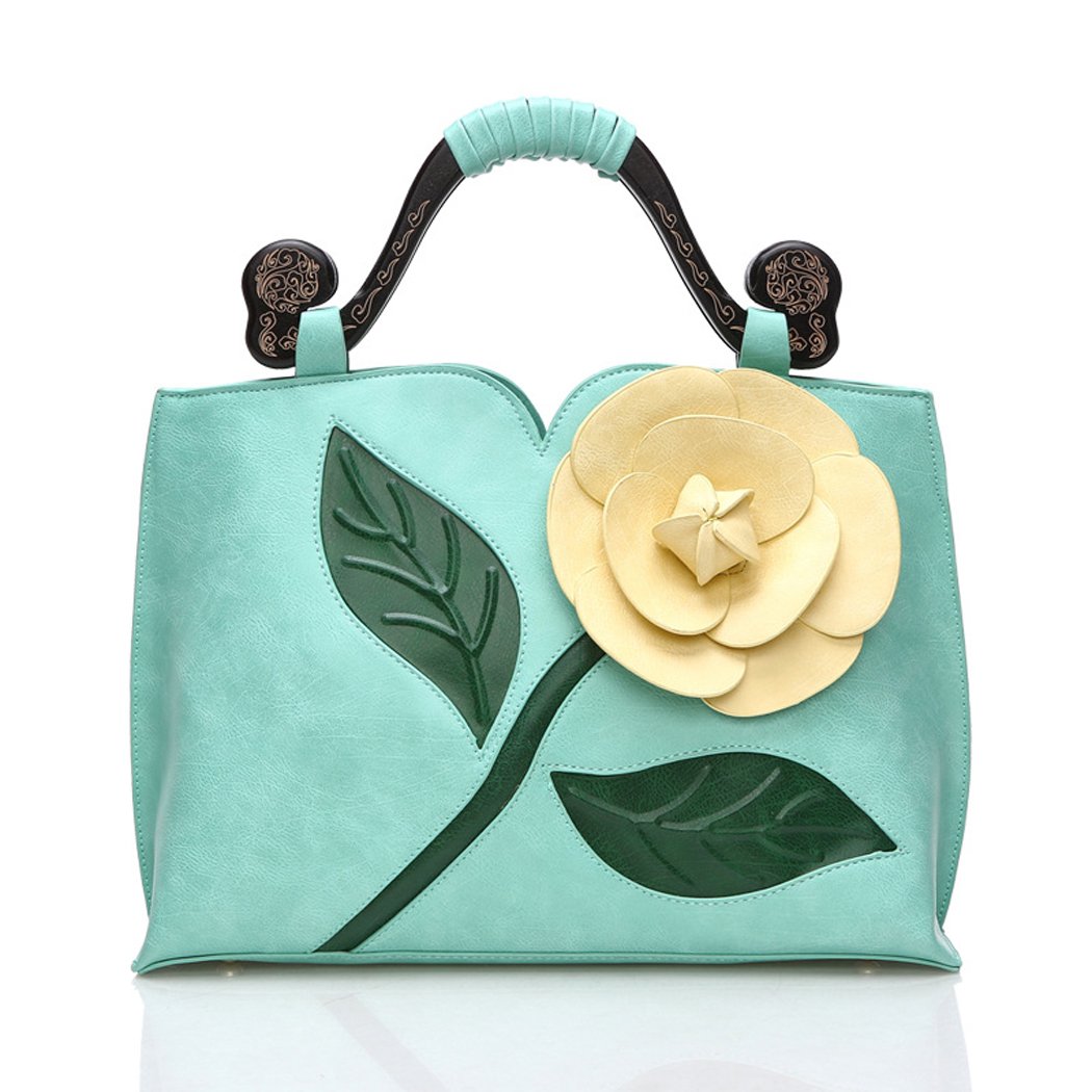AnKoee Women's Floral PU Leather Shoulder Bag - Stylish Crossbody Handbag & Messenger Purse for Work, Travel & Everyday Use