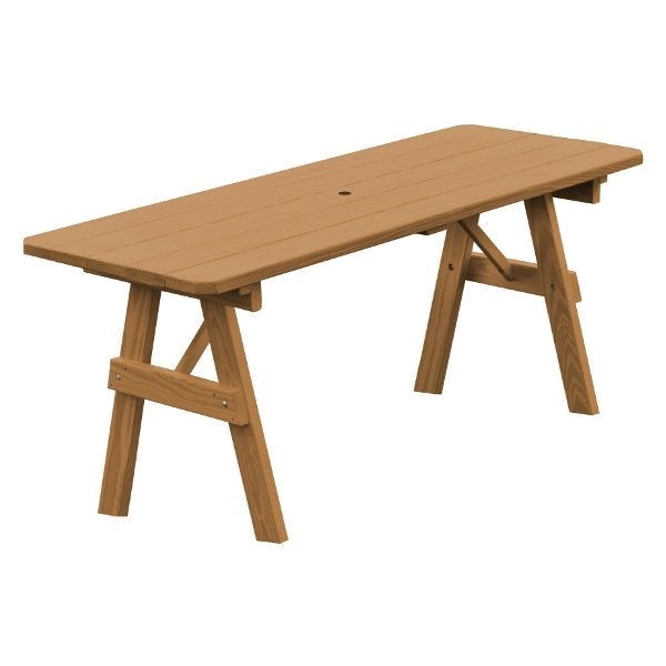 Pressure Treated Pine Traditional Outdoor Dining Table - Weather Resistant Picnic Table for Patio, Backyard, and Garden Use