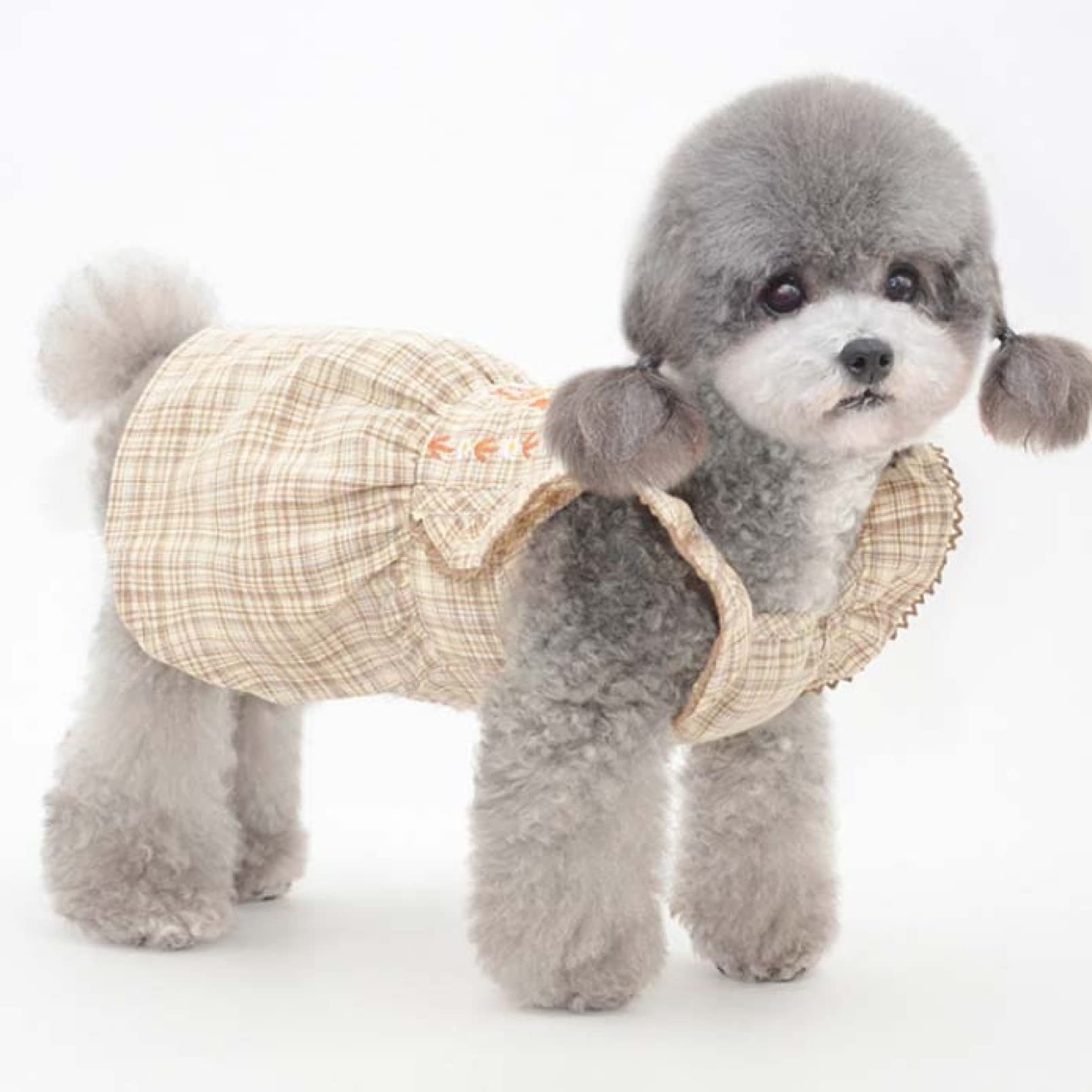 Breathable Plaid Sleeveless Dog Dress with Hat - Summer Pet Costume for Small Dogs & Cats | Perfect for Outdoor Walks, Pet Parties & Photo Shoots
