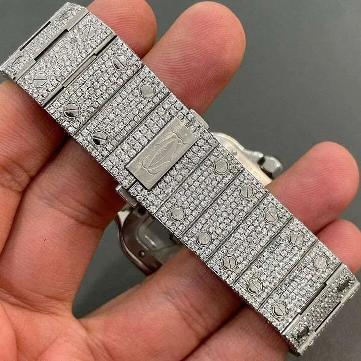 Luxury Iced Out VVS Moissanite Stainless Steel Diamond Watch for Men - Elegant Dress Watch for Formal Events & Special Occasions
