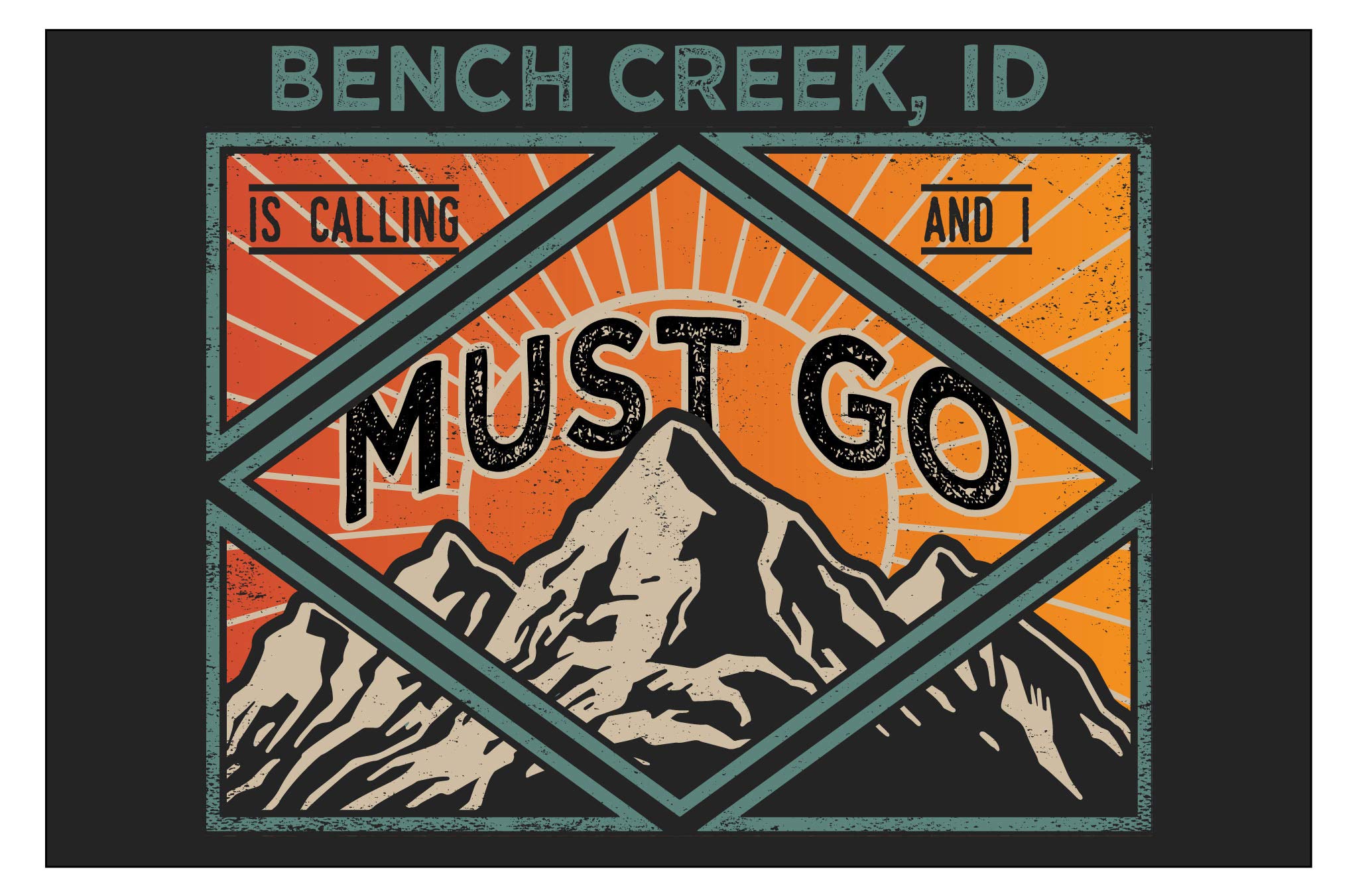 Bench Creek Idaho 9X6-Inch Souvenir Wood Sign With Frame - Rustic Must Go Design - Perfect for Home Decor, Cabin Wall Art & Western Themed Gifts