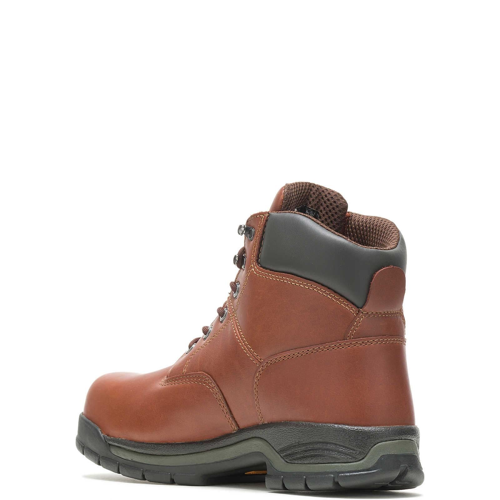 Harrison Soft Toe Work Boots for Men - Comfortable Brown Leather Safety Shoes for Construction, Hiking & Outdoor Work
