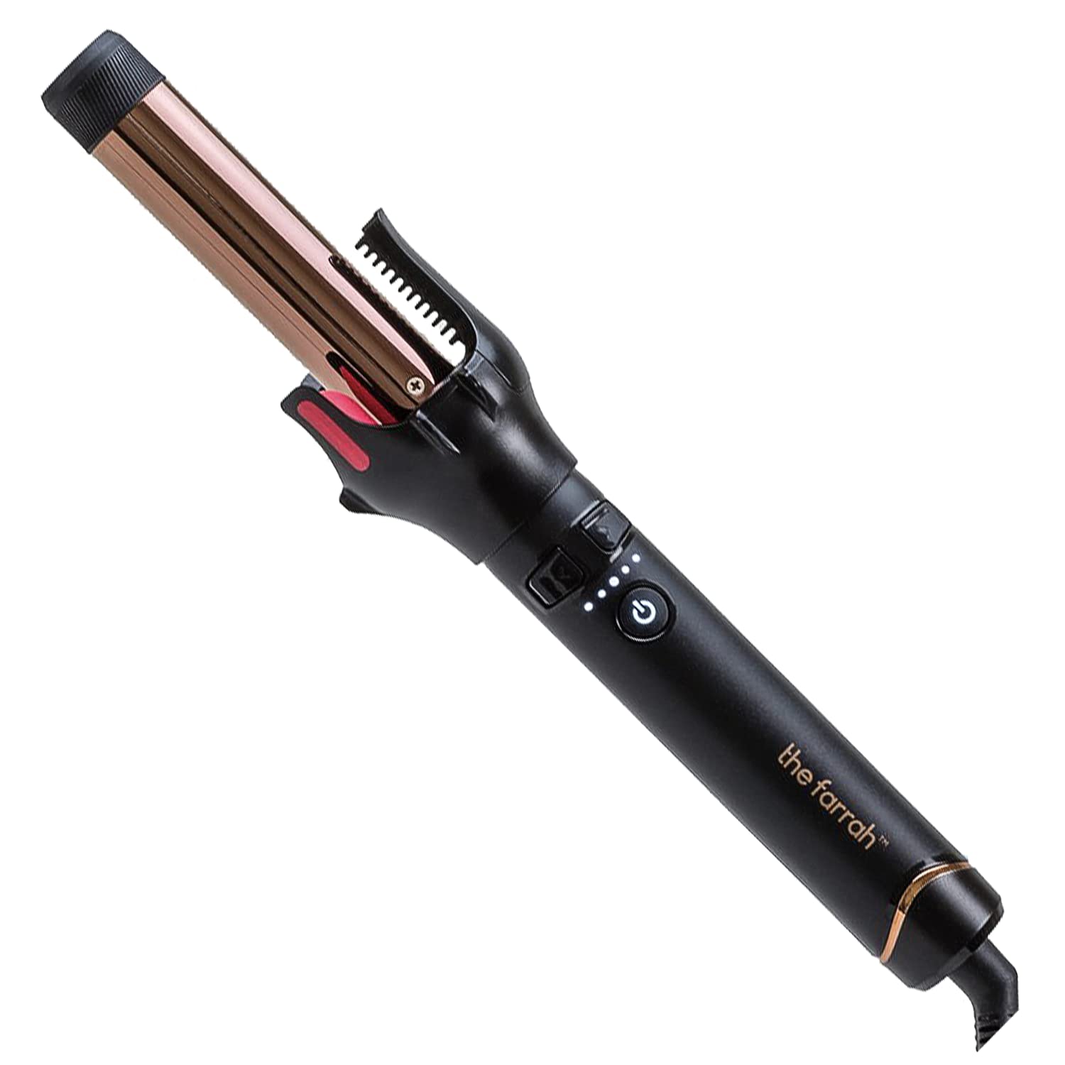 Farrah 1 Inch Automatic Hair Curling Iron Wand - Professional Ceramic Tourmaline Curler for Beach Waves & Loose Curls - Perfect for Home Styling, Salons & Travel
